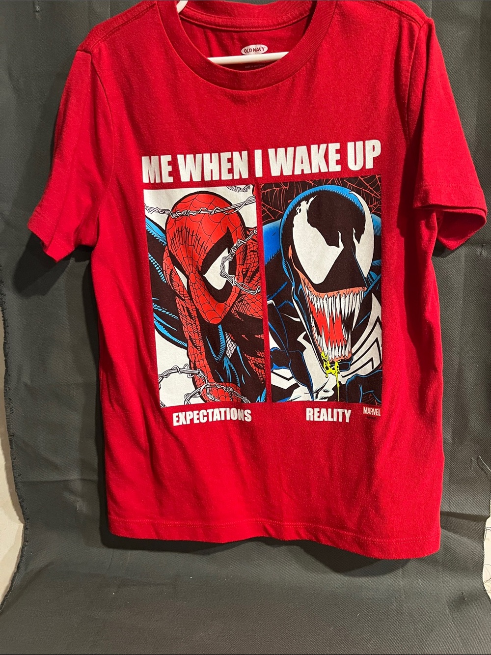 Old Navy Red Spider-Man & Venom Contrast Graphic Tee